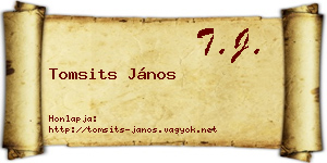 Tomsits János névjegykártya