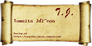 Tomsits János névjegykártya